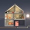 La photo illustre le fonctionnement d'une installation de chauffage à pile à combustible Viessmann le soir.